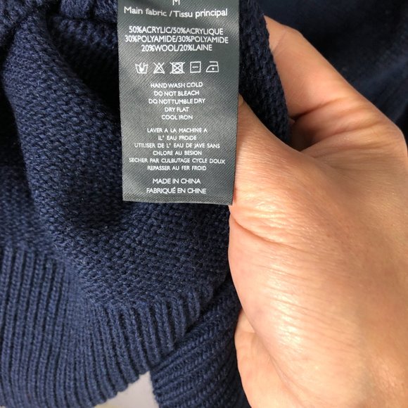 Slate and Stone Navy Gray Stripe Crew Neck Sweater Size XL - Picture 6 of 7